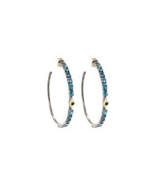 LONDON BLUE TOPAZ SIDE HOOP EARRINGS