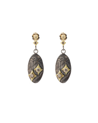 CRIVELLI DIAMOND ARTIFACT HOOP EARRINGS