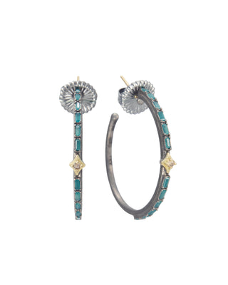 Wide Grandidierite Earrings