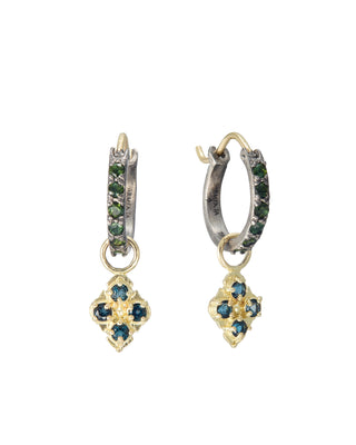 Tourmaline & London Blue Topaz Huggies