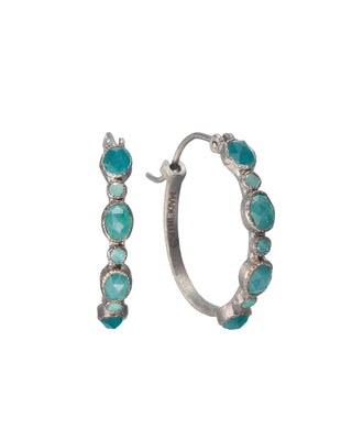 Grandidierite Hoop Earrings