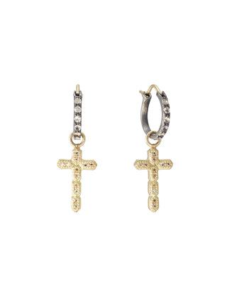 Morganite Cross Earrings