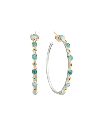 Old World Malachite Hoop Earrings