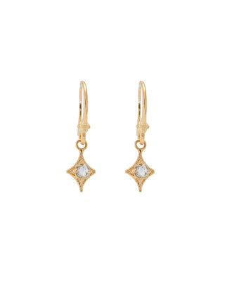 18kt Yellow Gold Star Drop Earrings
