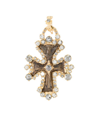 18kt Yellow Gold & Sterling Silver Shield Cross Enhancer