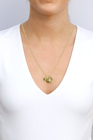 26" GOLD COIN ARTIFACT NECKLACE WITH DIAMONDS