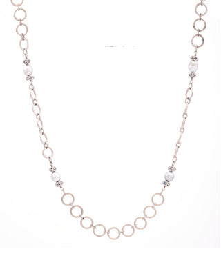 Sterling Silver Round Chain Necklace with London Blue Topaz