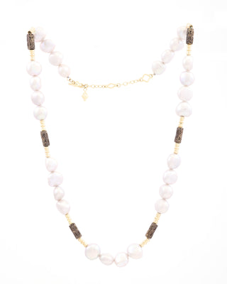 Pearl and Chocolate Patina 18k Artifact Necklace