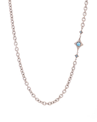 London Blue Curb Chain Crivelli Necklace