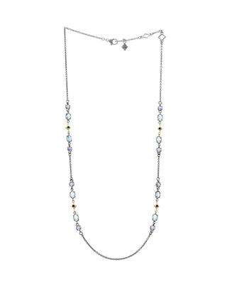 London Blue Topaz & Iolite Chain Necklace (Long)