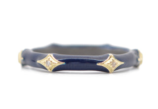 Dark Blue Enamel Crivelli Stack Band