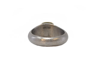 Emerald ring Oxidized Sterling Silver, 18K Gold & Cushion