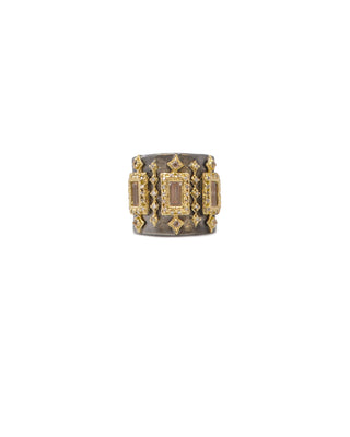 Crivelli, White Diamond & Morganite Ring
