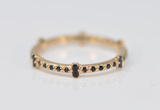 BLACK SAPPHIRE BAGUETTE STACK BAND