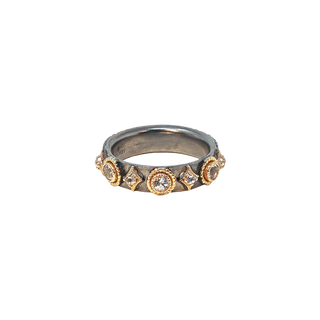MORGANITE STACK BAND WITH CRIVELLI DETAILS