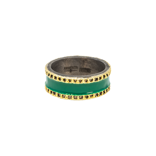 CLASSIC GREEN WIDE BAND RING