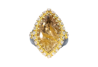 ONE OF KIND MARQUISE QUARTZ STATEMENT RING