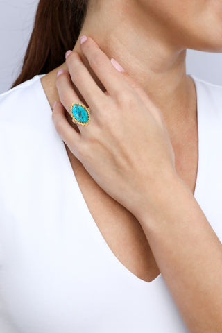 MARQUISE TURQUOISE SIGNET RING