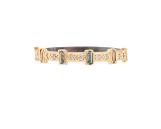 DIAMONDS AND LONDON BLUE TOPAZ CRIVELLI RING