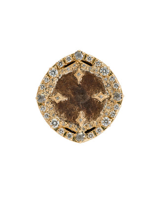 18kt Yellow Gold & Sterling Silver Artifact Disc Ring