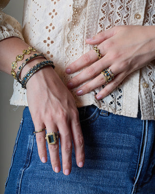 18kt Yellow Gold & Sterling Silver London Blue Topaz Ring