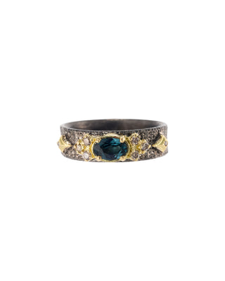 LONDON BLUE TOPAZ & DIAMOND STACK RING