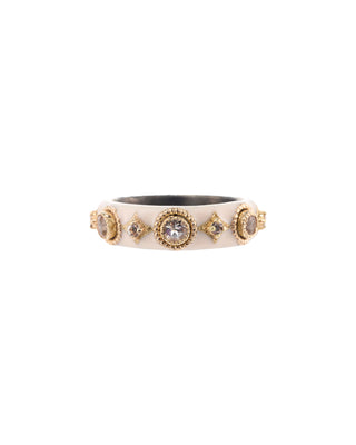 NUDE ENAMEL MORGANITE STACK RING