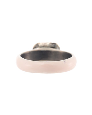 Light Pink ENAMEL RING with Rhodolite and Garnet