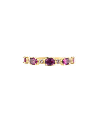 OVAL PURPLE GARNET STACK RING
