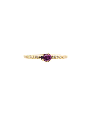CHAMPAGNE DIAMOND & RHODOLITE STACK RING