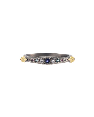 Tapered Iolite & Mixed Gem Stack Ring