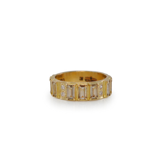 Wide Yellow Gold with Diaspore Stations Stack Ring