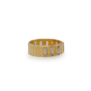Wide Yellow Gold with Diaspore Stations Stack Ring