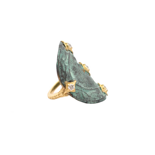 CRIVELLI ACCENTED ARTIFACT COIN STATEMENT RING