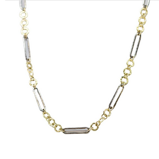 16.5" PAPERCLIP AND OVAL CHAIN LINK NECKLACE