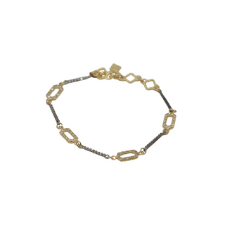 GOLD PAPERCLIP WITH DIAMOND BRACELET