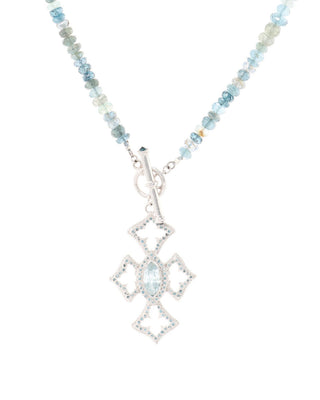 Necklace with a diamond pendant on a white background