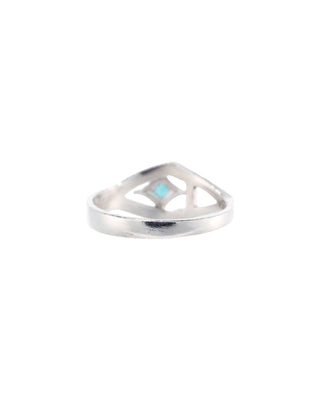 LONDON BLUE TOPAZ CRIVELLI  LETTER "A" STACK RING