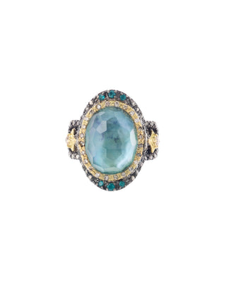 EMERALD & GRANDIDIERITE STATEMENT RING