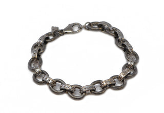 OVAL TEXTURED CHAIN LINK BRACELET