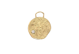 Coin Medallion Charm with Diamond