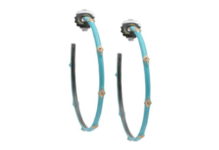 Crivelli Turquoise Enamel Hoop Earrings