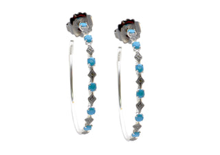 Crivelli and Turquoise Hoop Earrings