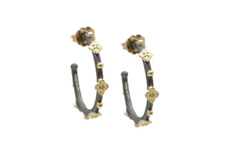 Crivelli, Granulation and Diamond Hoop Earrings