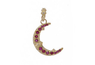 Yellow Gold Pave Crescent Moon Enhancer