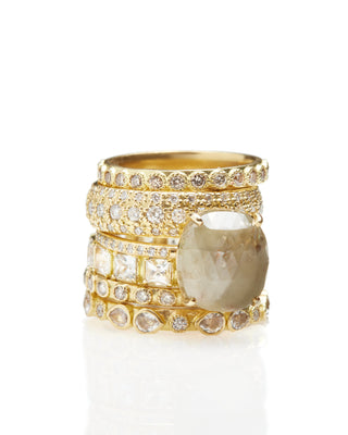 Pear Sapphire Stack Band Ring