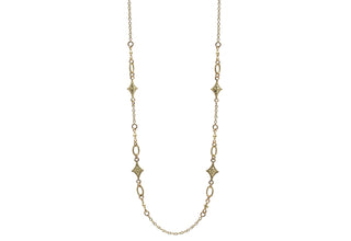Gold Crivelli Scroll Oval Link Necklace