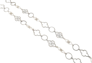 Alternating Scroll Ring Link Necklace