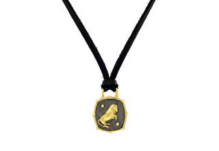 Bull Shield Leather Necklace