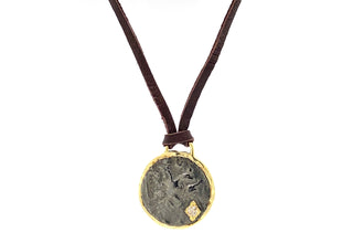 Lion Medallion Leather Necklace